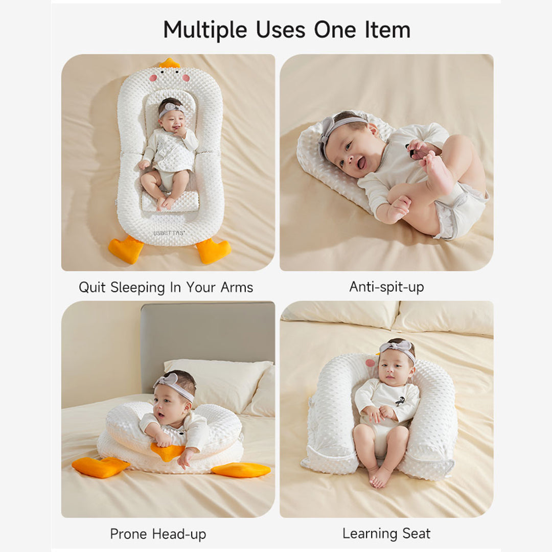 Baby nursing pillow for feeding, multifunctional baby head protector with baby sleep positioner pillow and mattress, super comfy and washable