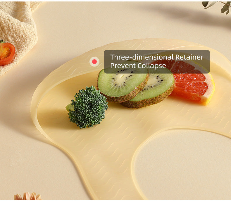 Smile shaped silicone waterproof bib, soft material and tear resistant, silicone Baby Bib, BPA Free with Food Catcher