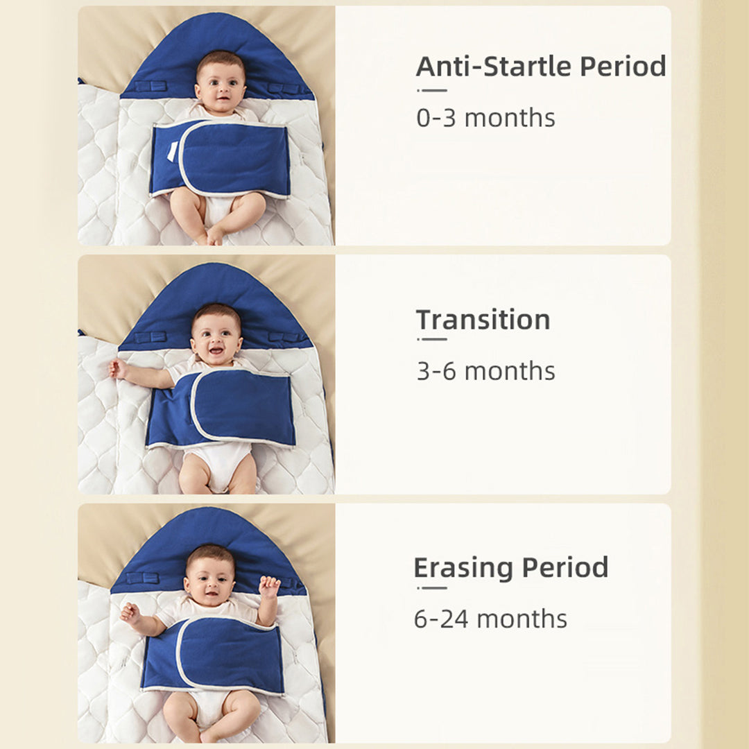 Newborn Baby Swaddle Bag, 100% Cotton, Cute Dino Design, Two-Way Zipper, Baby Sleeping Bag