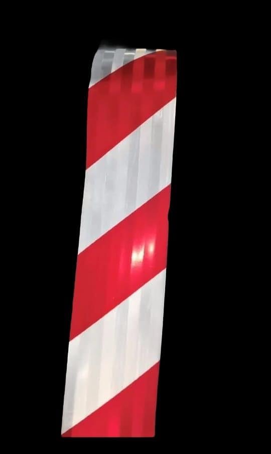 Warning tape 3”x50 Meter Red and Reflective White Barricade Caution Hazard Warning Safety Stripe Tape Non-Adhesive for Danger/Hazardous Areas.