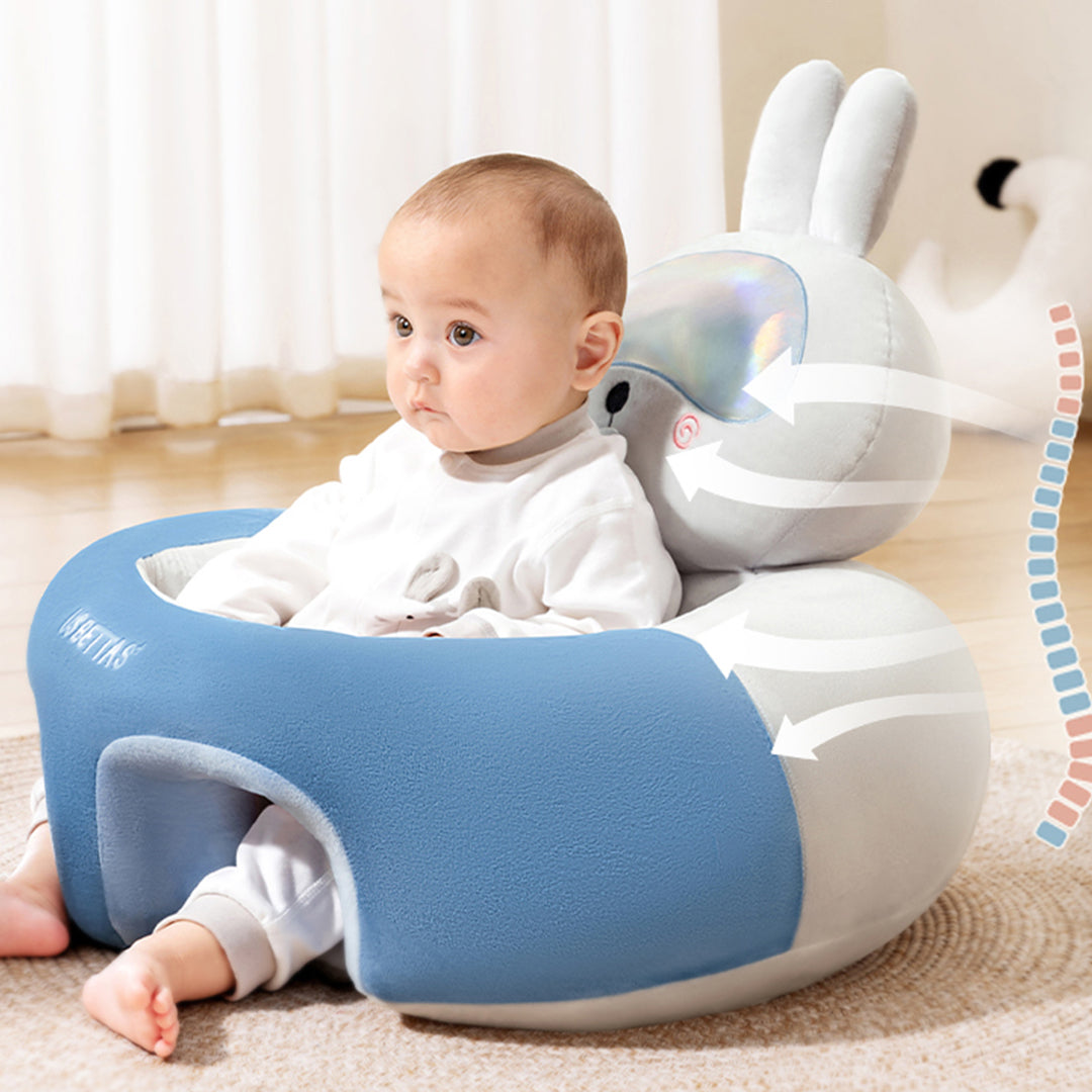 Animal shaped cute infant support seat, soft and supportive, two sided protection area, helping babies sit up with style, baby support training seat