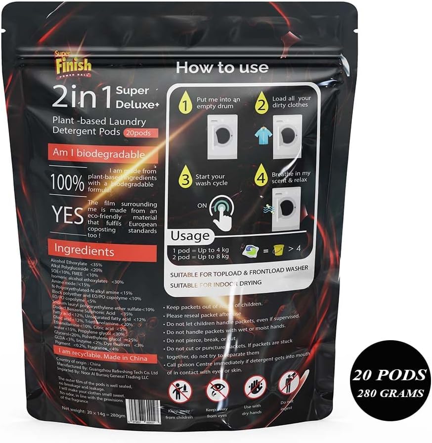 Super Finish Laundry Pods (280g): Powerful and Convenient Cleaning Solution for Your Clothes