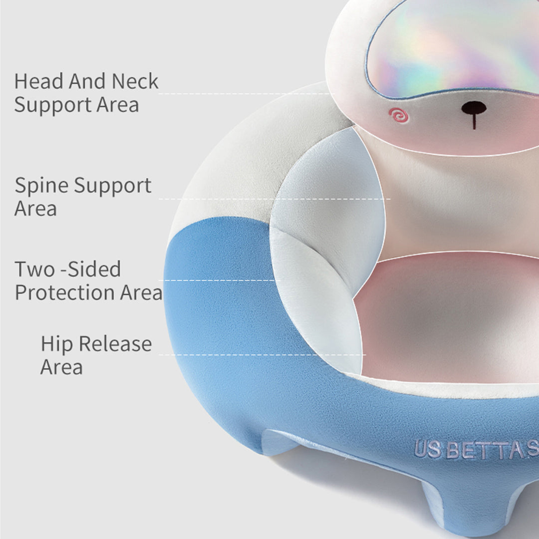 Animal shaped cute infant support seat, soft and supportive, two sided protection area, helping babies sit up with style, baby support training seat
