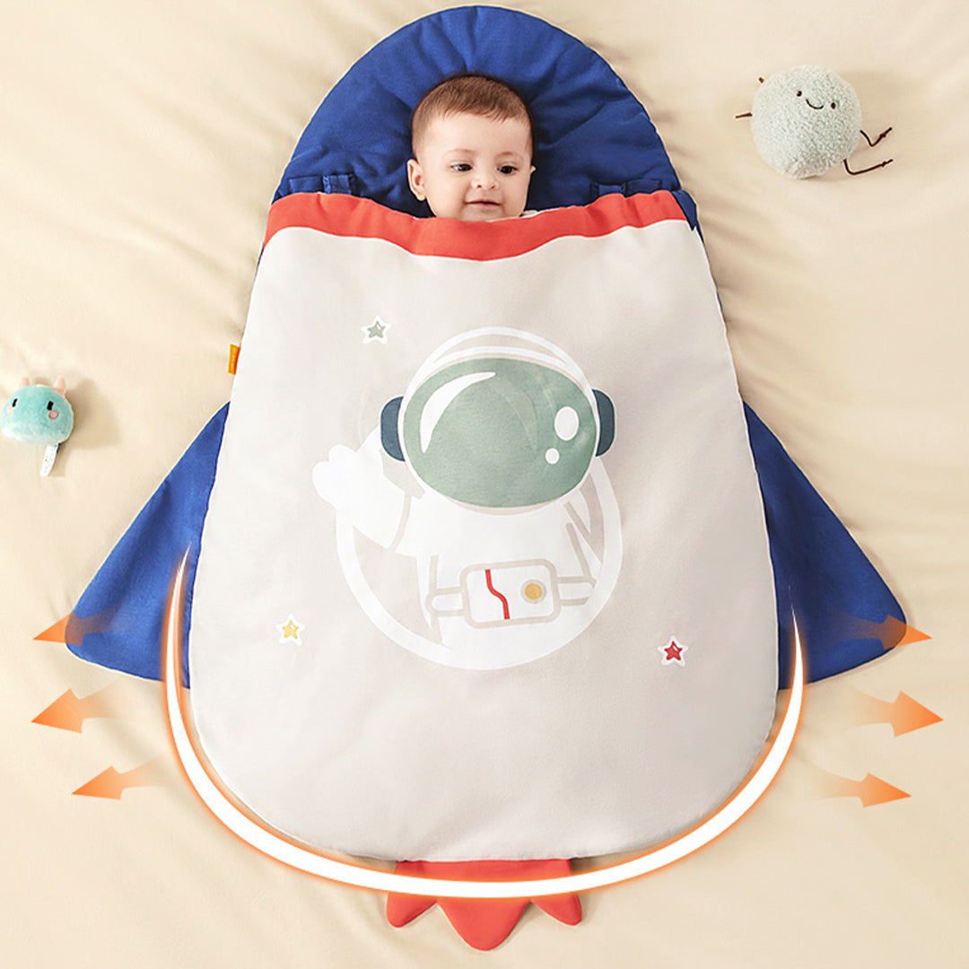 Newborn Baby Swaddle Bag, 100% Cotton, Cute Dino Design, Two-Way Zipper, Baby Sleeping Bag