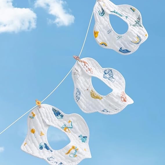 Feeding baby bibs, Absorbent & Soft Burping baby Cloths cotton yarn Muslin Swaddle Burp Cloth Bib