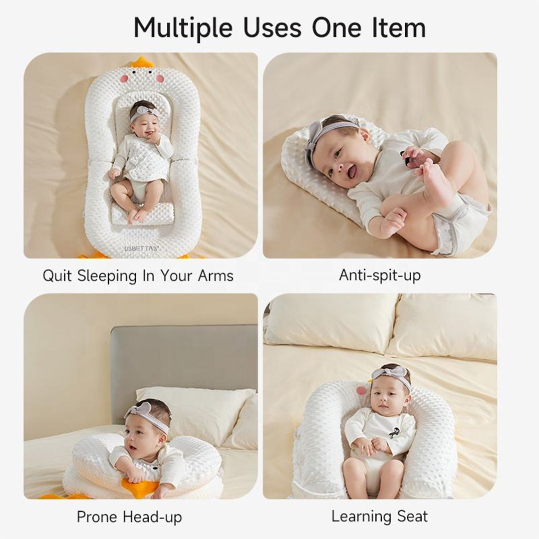 Baby nursing pillow for feeding, multifunctional baby head protector with baby sleep positioner pillow and mattress, super comfy and washable