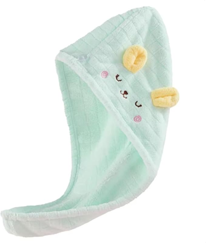 Kids Microfiber Hair Drying Wrap, Super Absorbent, Quick Drying, Pink