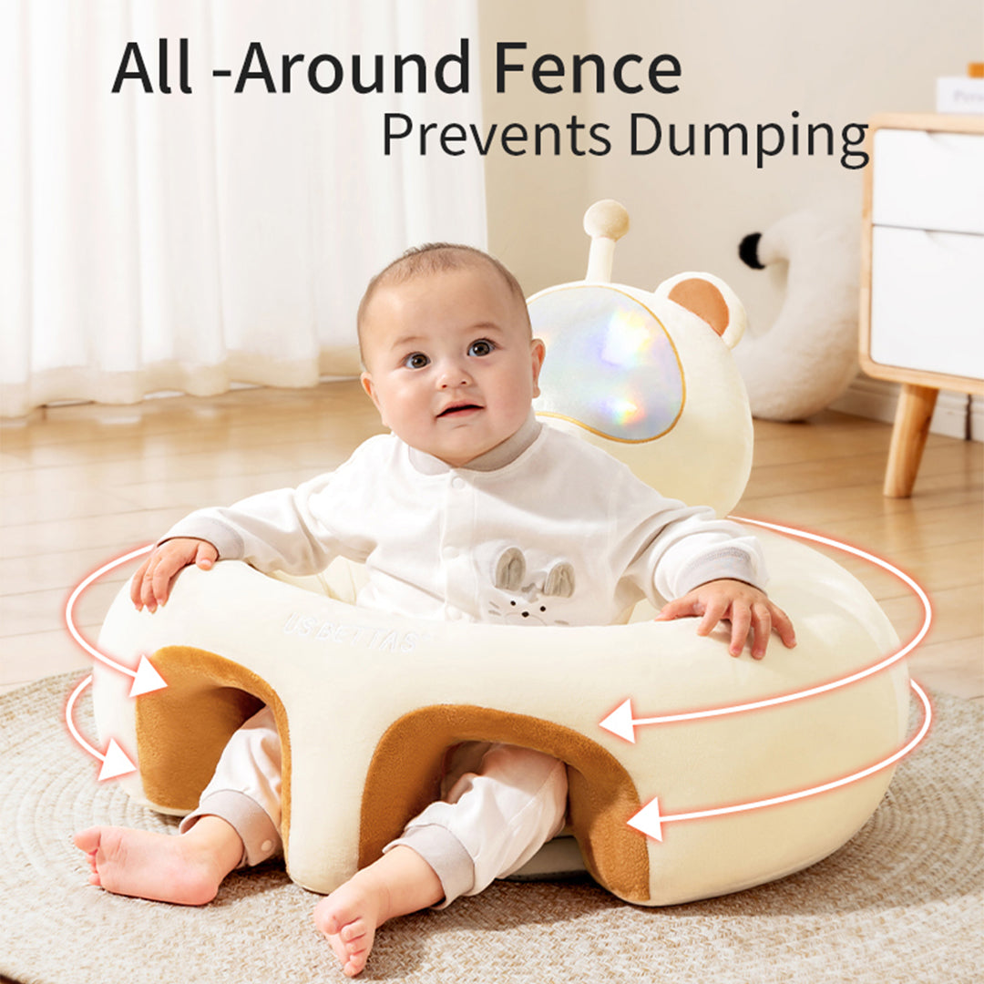 Animal shaped cute infant support seat, soft and supportive, two sided protection area, helping babies sit up with style, baby support training seat