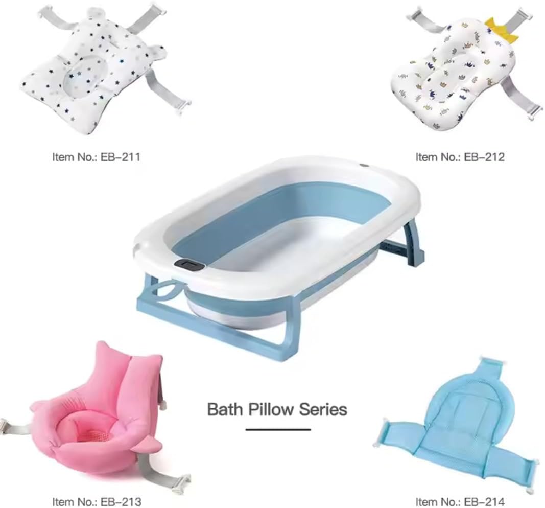 Foldable Baby Bath Tub with Temperature Control, Plastic portable baby bathtub