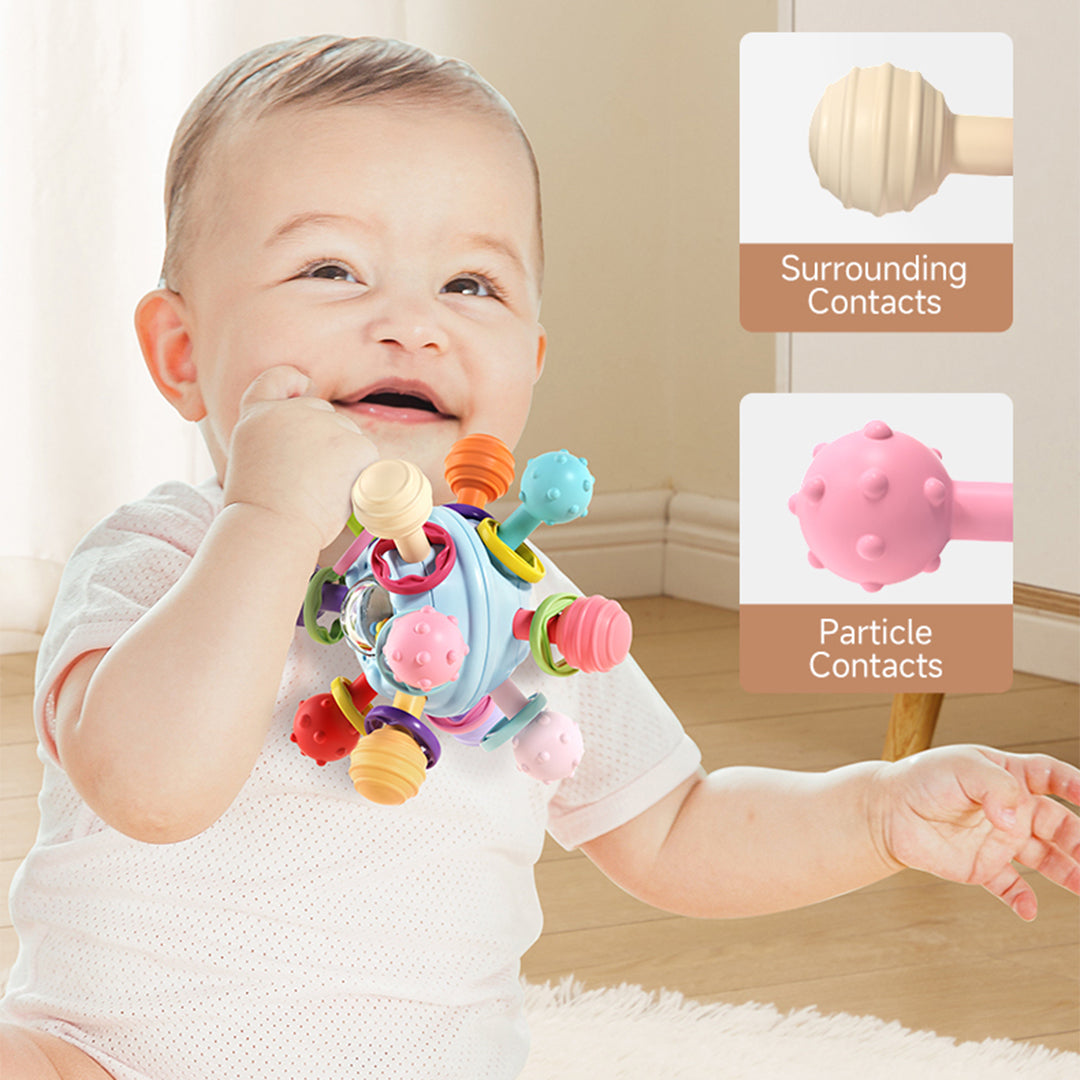 High Quality Baby Sensory Teething Toy, Food Grade Material with Rattle Sound, Newborn Teething Balls