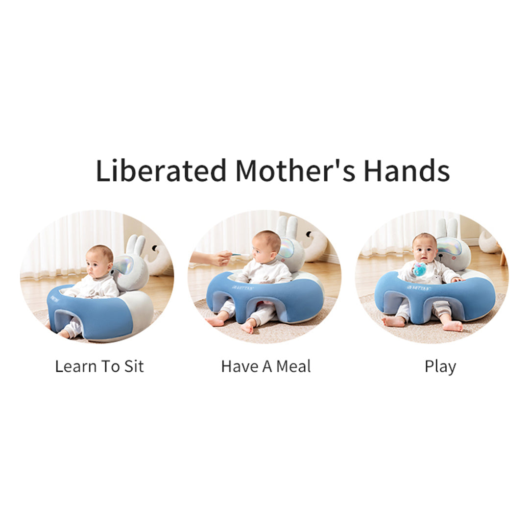Animal shaped cute infant support seat, soft and supportive, two sided protection area, helping babies sit up with style, baby support training seat