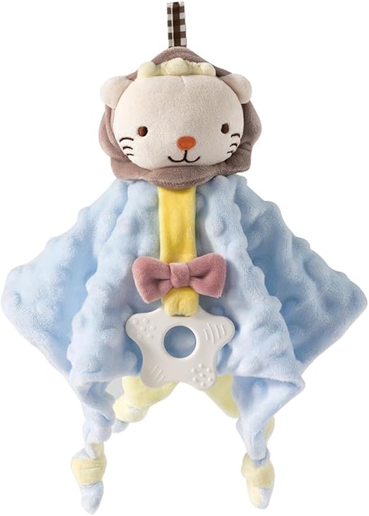 Multi-functional soothing animal shaped soft bean touched sense doll, light and soft food-grade chewable material, soothing teether