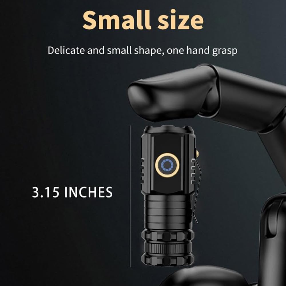 Super Bright Pocket Magnetic USB Taschenlampe Torch Light linterna Metal LED EDC Rechargeable powerful Small Mini Flashlight 600 Lumen Clip Lamp 3 XPG 4 Modes Type-c USB charging