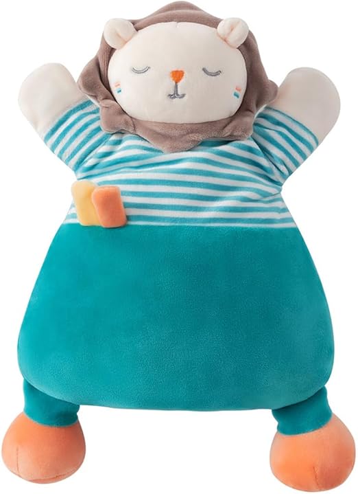 Multi-functional soothing animal shaped soft bean touched sense doll, light and soft food-grade chewable material, soothing teether