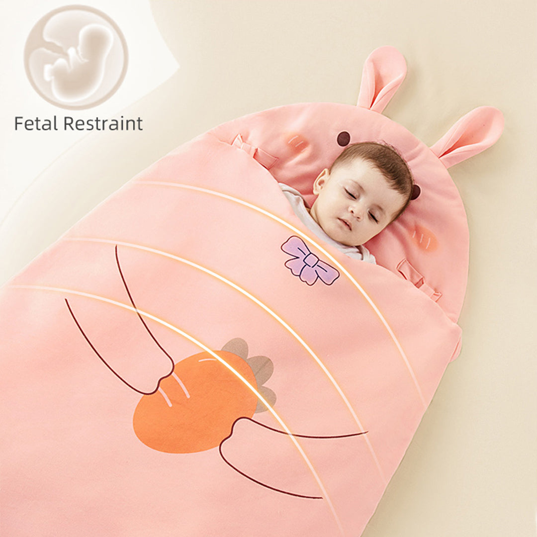 Newborn Baby Swaddle Bag, 100% Cotton, Cute Dino Design, Two-Way Zipper, Baby Sleeping Bag