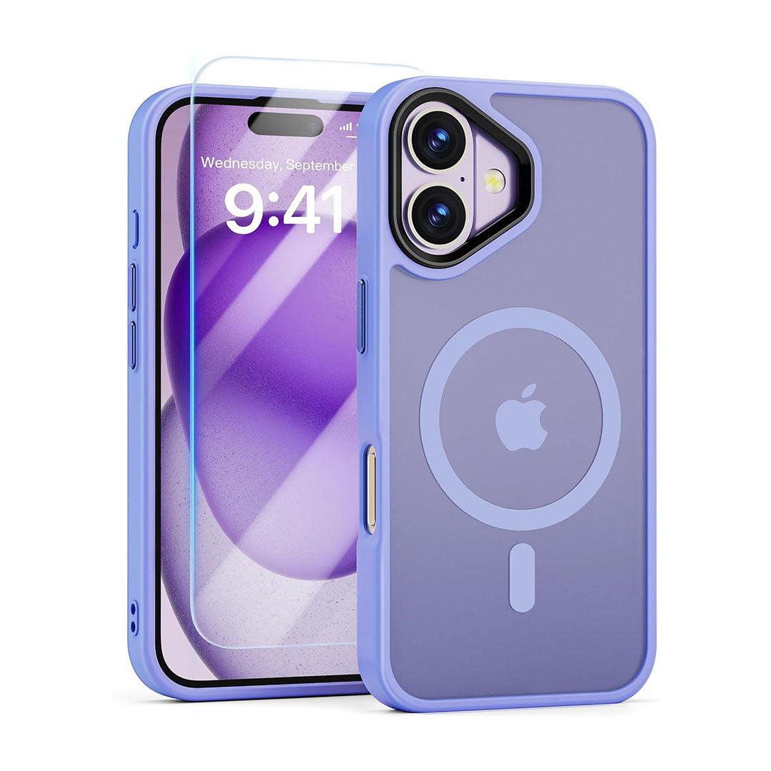 Mobile phone shell magnetic skin feeling matte translucent protective cover for iPhone 16