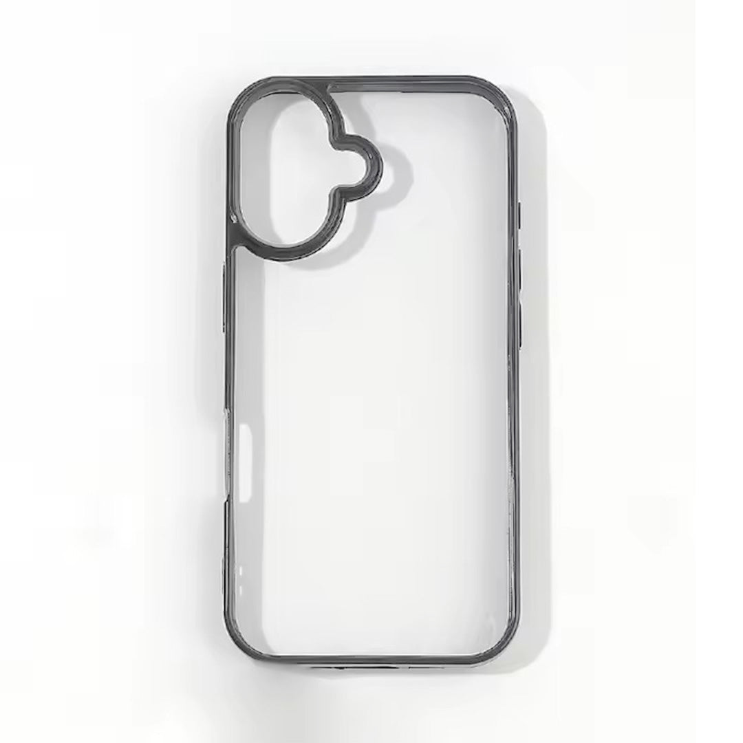 iPhone 16 Case Clear Protective Silicone Soft TPU Bumper Transparent Hard PC Back for Women Men Shockproof Slim Phone Cover