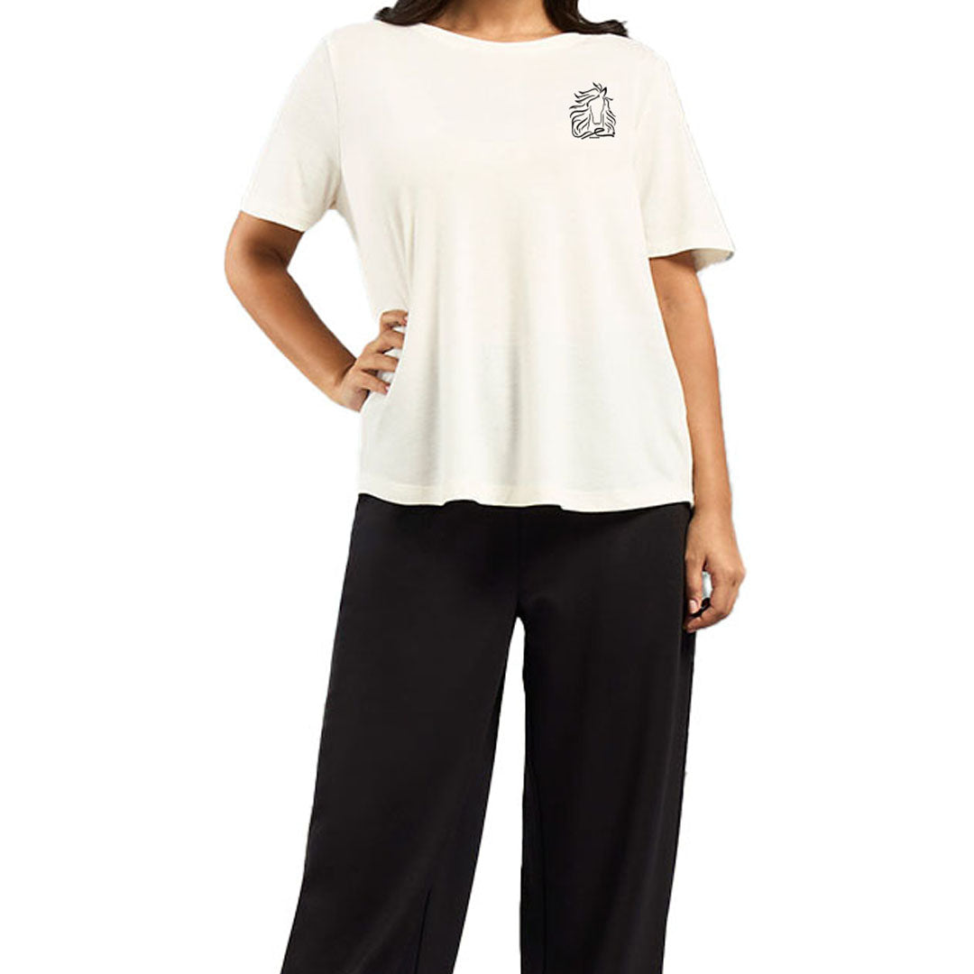 NAB Women 100% Cotton Premium T-Shirt – Sea Green, Camel, Black, Blue, Offwhite | S-XXL