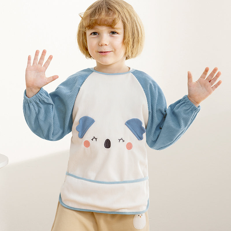 Soft, flexible corduroy baby overalls, windproof, cozy, and unisex animal printed baby warm bibs with waterproof liner