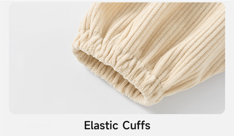 Soft, flexible corduroy baby overalls, windproof, cozy, and unisex animal printed baby warm bibs with waterproof liner