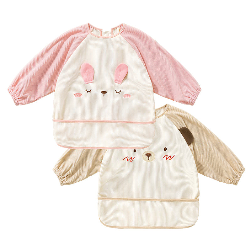 Soft, flexible corduroy baby overalls, windproof, cozy, and unisex animal printed baby warm bibs with waterproof liner