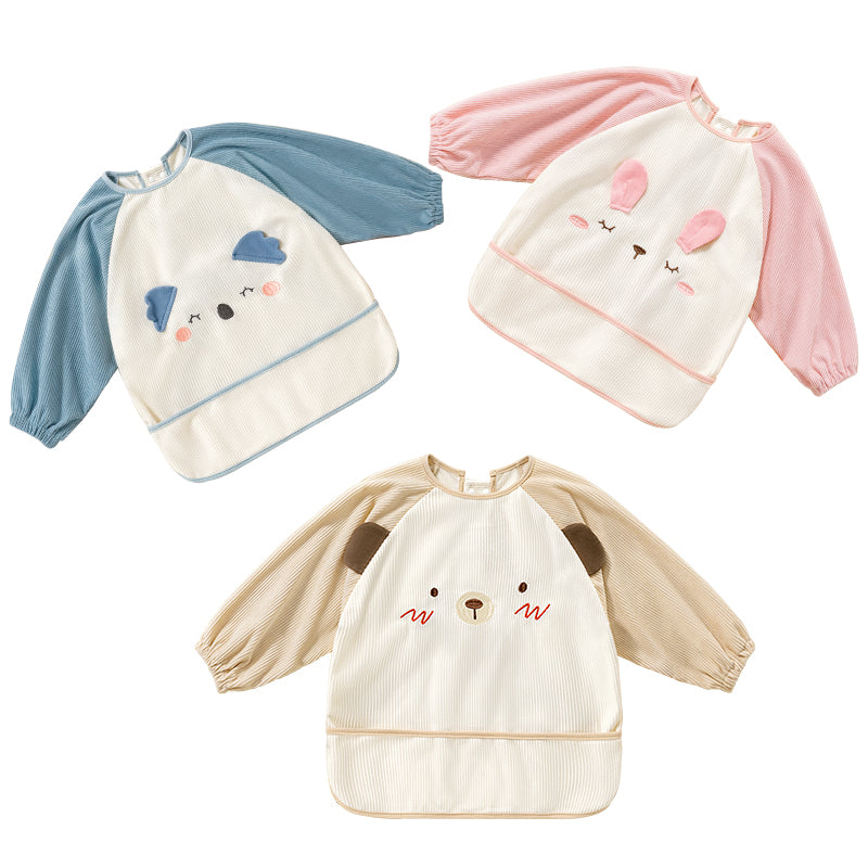 Soft, flexible corduroy baby overalls, windproof, cozy, and unisex animal printed baby warm bibs with waterproof liner