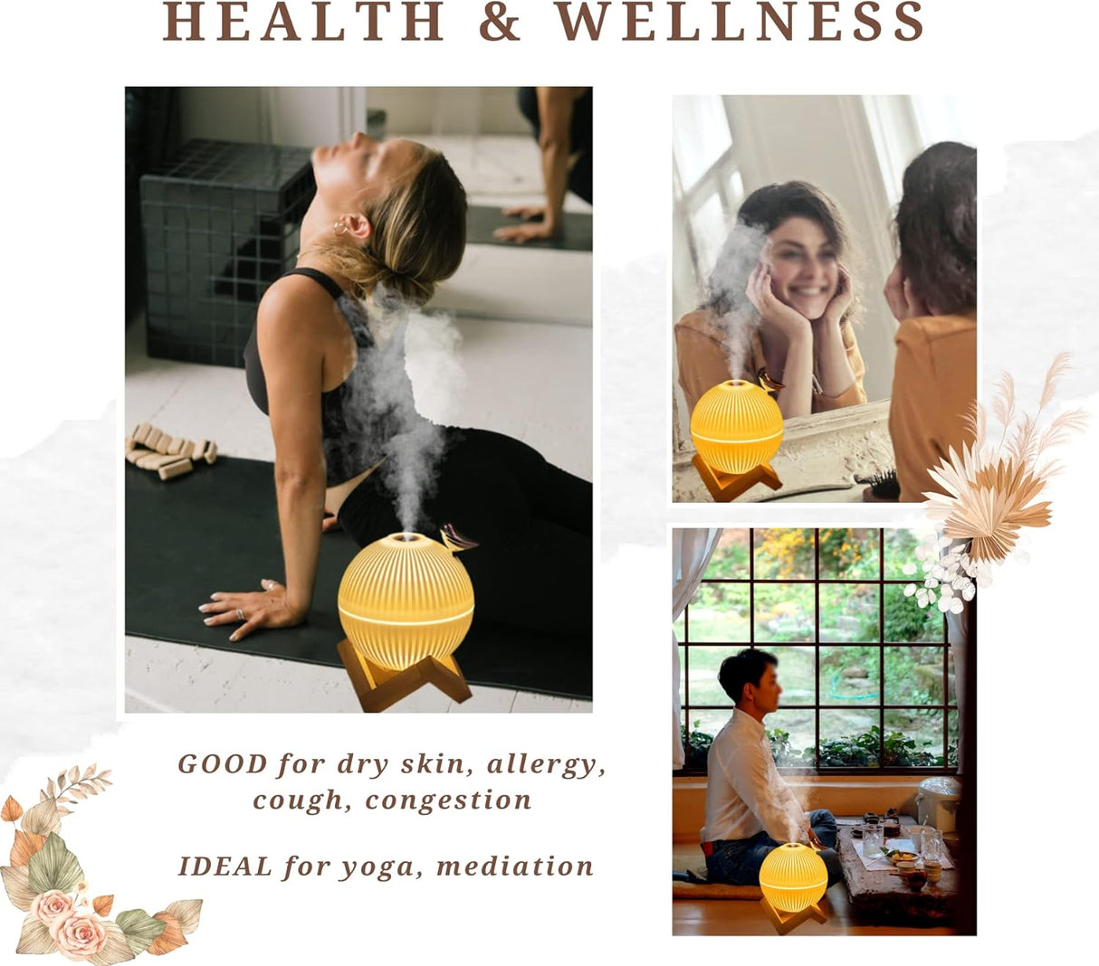 Cool Mist Mini Humidifier. Cute Portable Small Air Humidifier with USB for Bedroom Desk Plants & Baby Nursery. Moon Lamp USB Ultrasonic Humidifier Decor. Silent & Auto Shut-Off 330ml (Lark Humidifier)