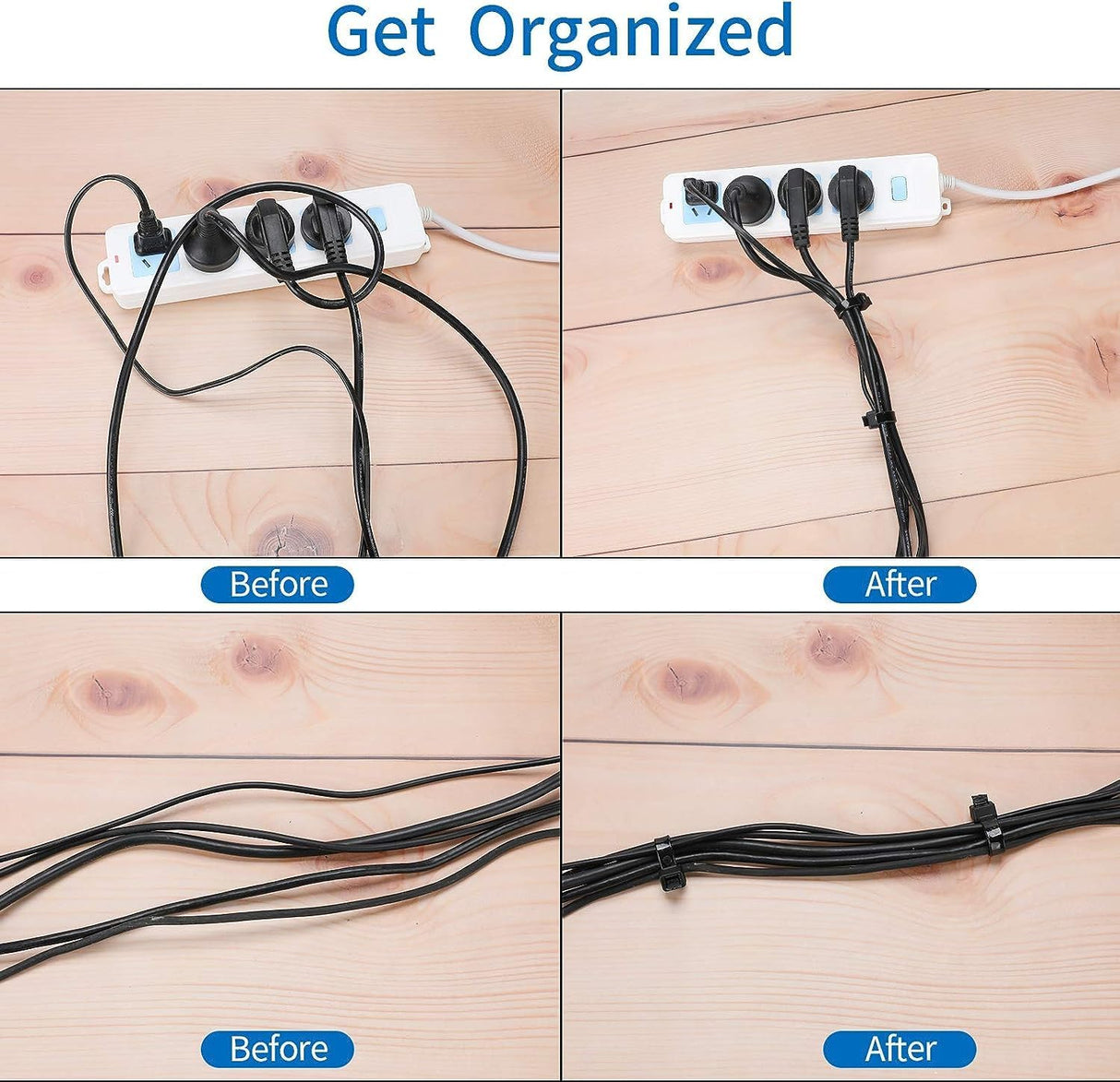 Cable Tie (300mm, 100 Pieces, Black) (Black)