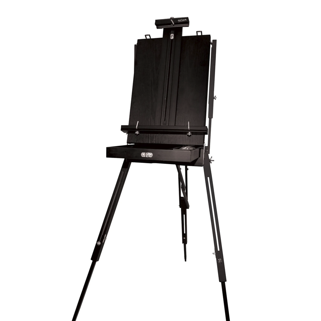 Mont Marte MEA0027 French Box Easels Paint Easel with Drawer, Wooden Pallete, Black