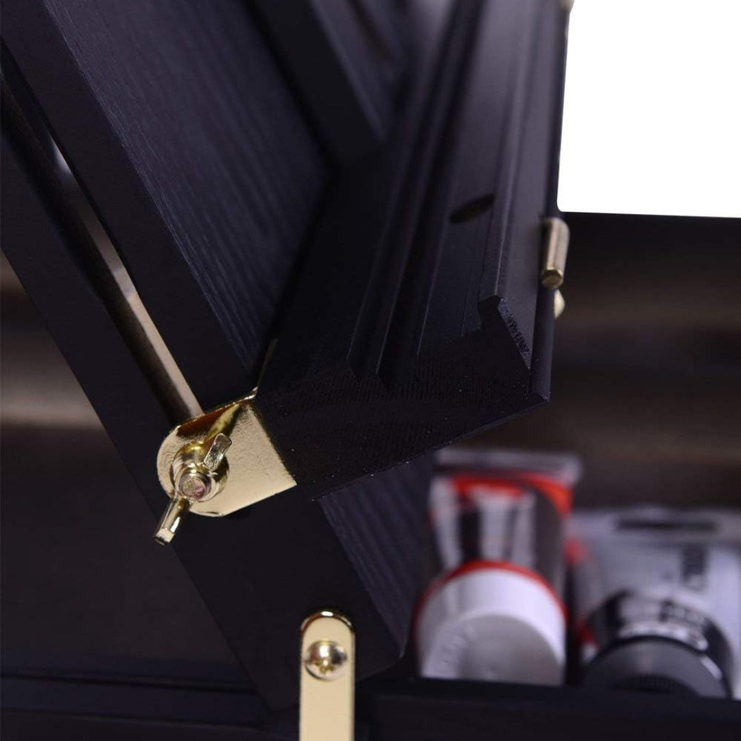 Mont Marte MEA0027 French Box Easels Paint Easel with Drawer, Wooden Pallete, Black