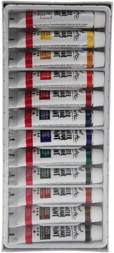 Monte Marte Watercolour Paints 12Pc x 12ml - suitable for all beginners and professionals