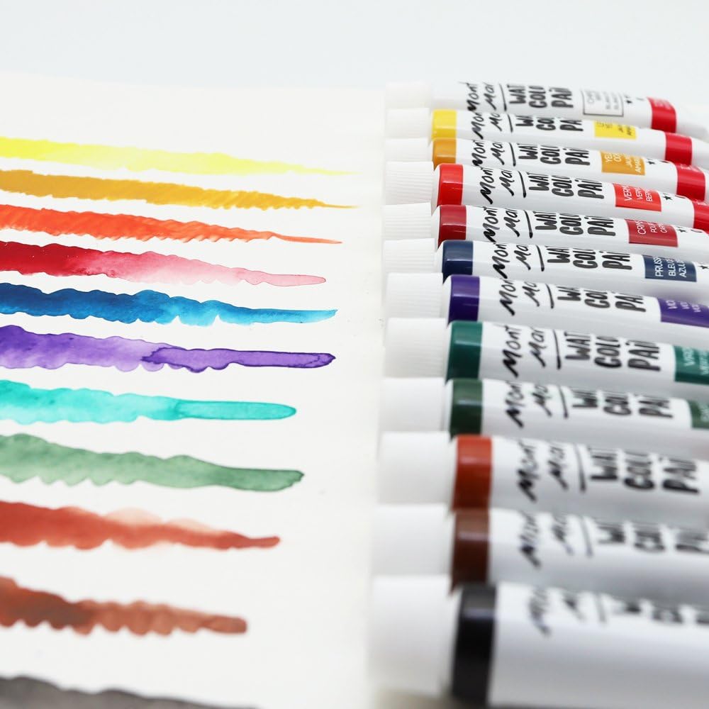 Monte Marte Watercolour Paints 12Pc x 12ml - suitable for all beginners and professionals