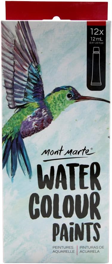 Monte Marte Watercolour Paints 12Pc x 12ml - suitable for all beginners and professionals