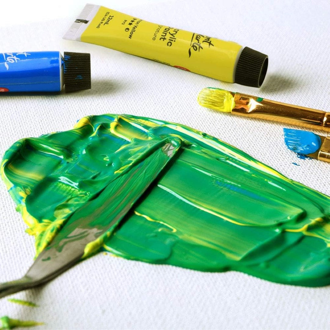 Mont Marte Acrylic Paint Set 24 Colours 12ml, Perfect for Canvas, Wood, Fabric, Leather, Cardboard, Paper, MDF and Crafts (24 Bright Colours 12 ML, 1 PACK)