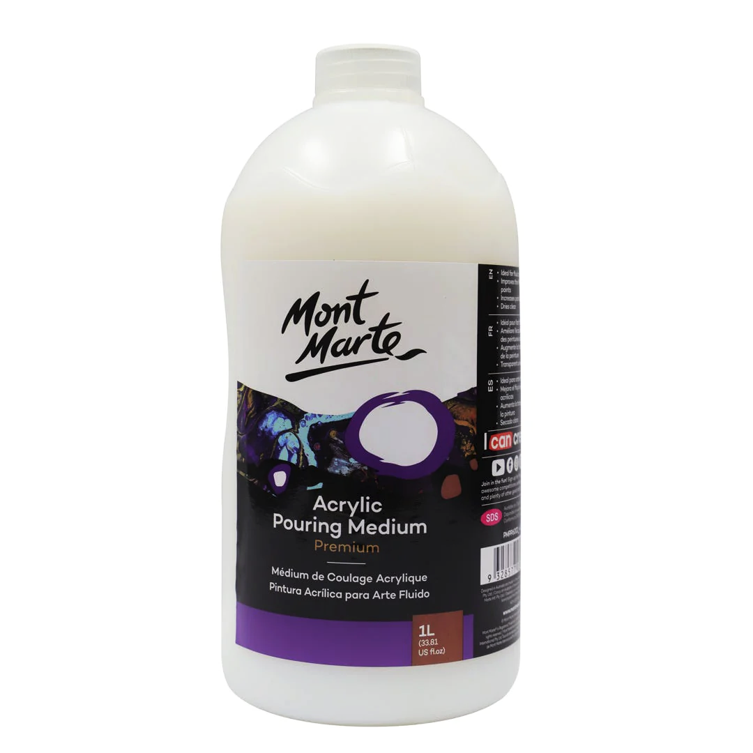 Mont Marte ACRYLIC POURING MEDIUM 1 LTR, 33.8 Fl Oz (Pack of 1)