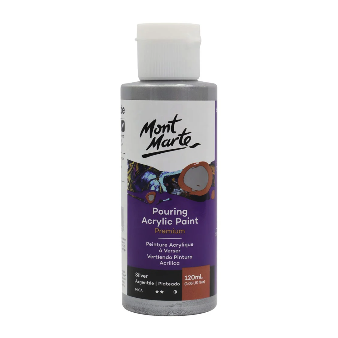 Mont Marte POURING ACRYLIC 120ML SILVER