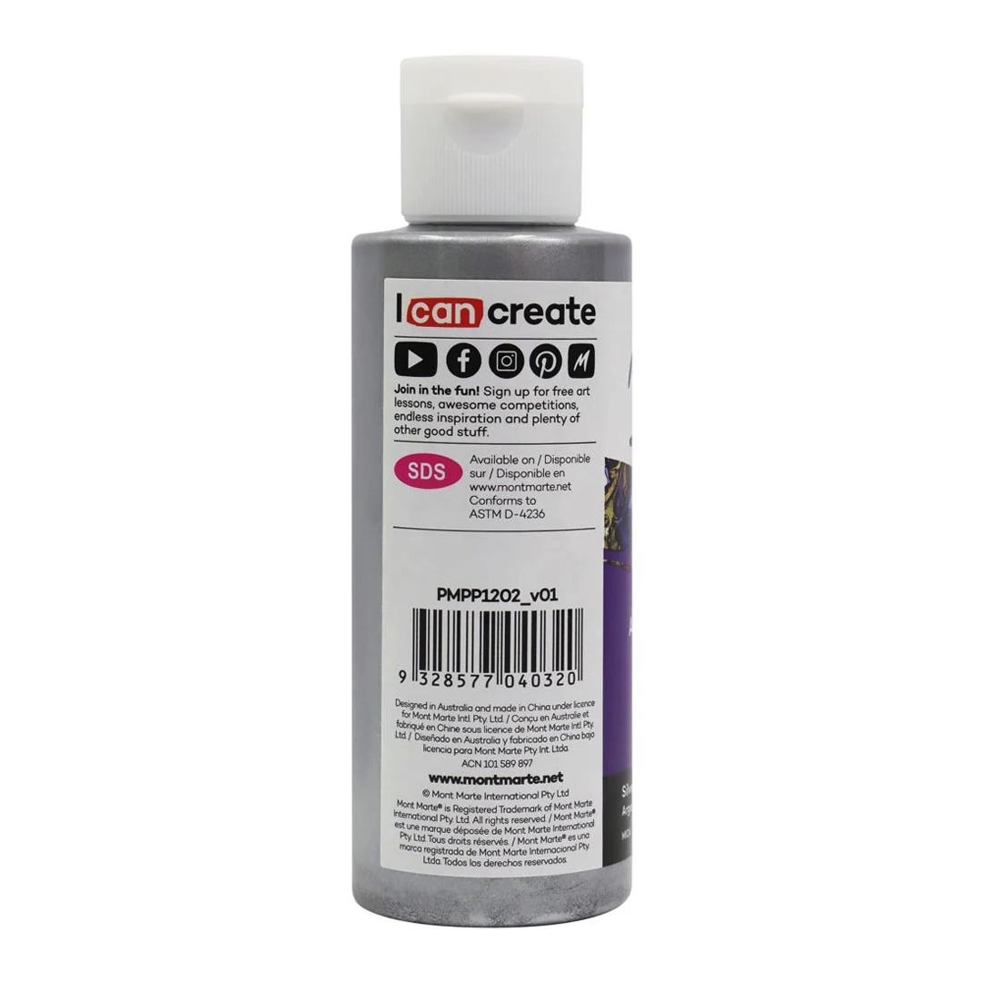 Mont Marte POURING ACRYLIC 120ML SILVER