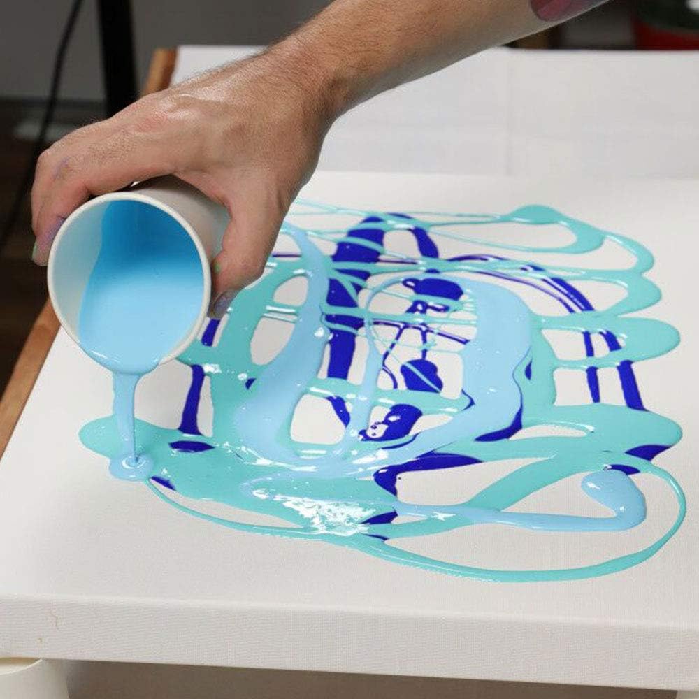 MONT MARTE Premium Acrylic Pouring Paint Set, Marina, 4 x 4oz (120ml) Bottles, Pre-mixed Acrylic Paint, Suitable for a Variety of Surfaces Including Stretched Canvas, Wood, MDF and Air Drying Clay.