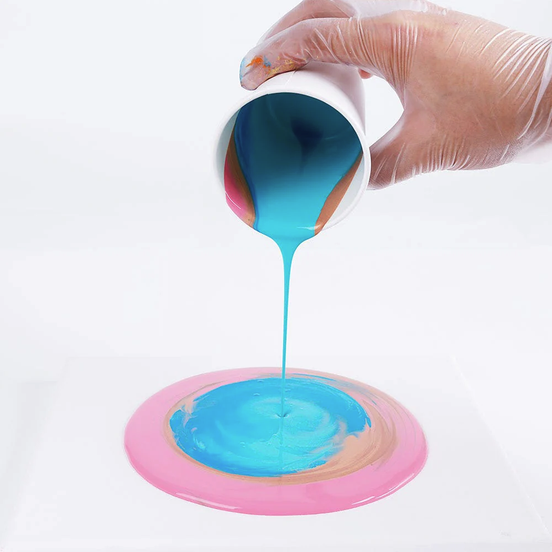 MONT MARTE Premium Pouring Acrylic Paint, Flamingo, 4pc Set, 2oz (60ml) Bottles, Pre-Mixed Acrylic Paint, Suitable for a Variety of Surfaces Including Stretched Canvas, Wood, MDF and Air Drying Clay.