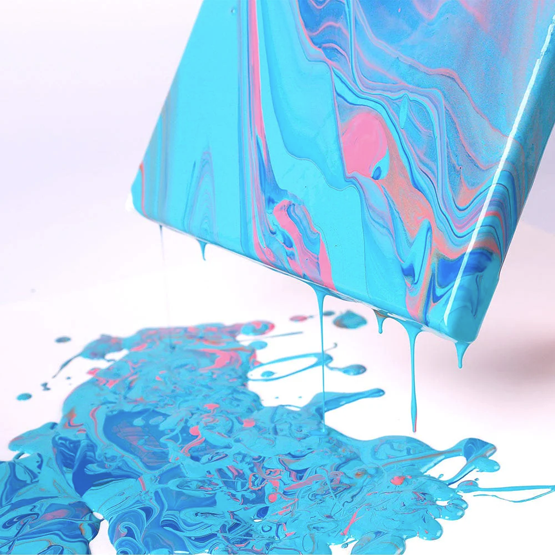 MONT MARTE Premium Pouring Acrylic Paint, Flamingo, 4pc Set, 2oz (60ml) Bottles, Pre-Mixed Acrylic Paint, Suitable for a Variety of Surfaces Including Stretched Canvas, Wood, MDF and Air Drying Clay.