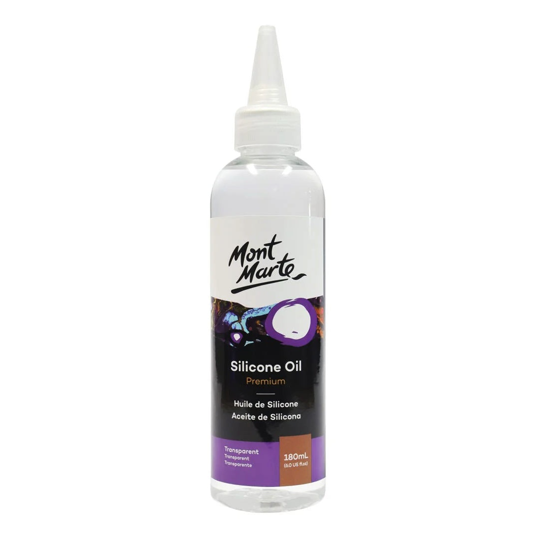 Mont Marte Premium Silicone Oil 6oz (180ml) for Acrylic Pouring Paint Cells and Fluid Art.