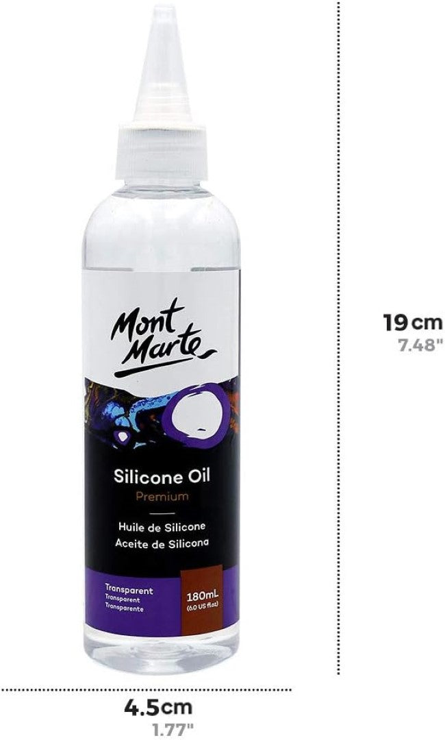 Mont Marte Premium Silicone Oil 6oz (180ml) for Acrylic Pouring Paint Cells and Fluid Art.