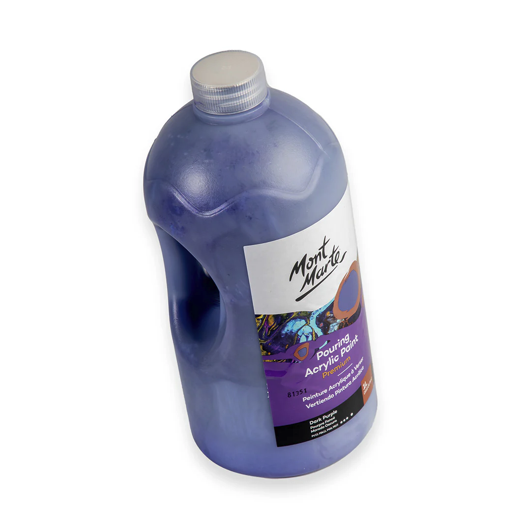 MONT MARTE Premium Pouring Acrylic Paint, 1L (33.8oz), Dark Purple, Pre-Mixed Acrylic Paint, Suitable for a Variety of Surfaces Including Stretched Canvas, Wood, MDF and Air Drying Clay.
