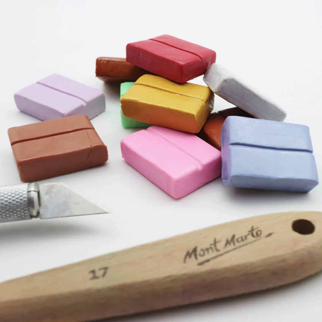 Mont Marte Polymer Clay Metallic - 10 Colours - 100g - Soft, Even Texture - Easy to Shape - Clay for Pottering, Modelling and Crafts