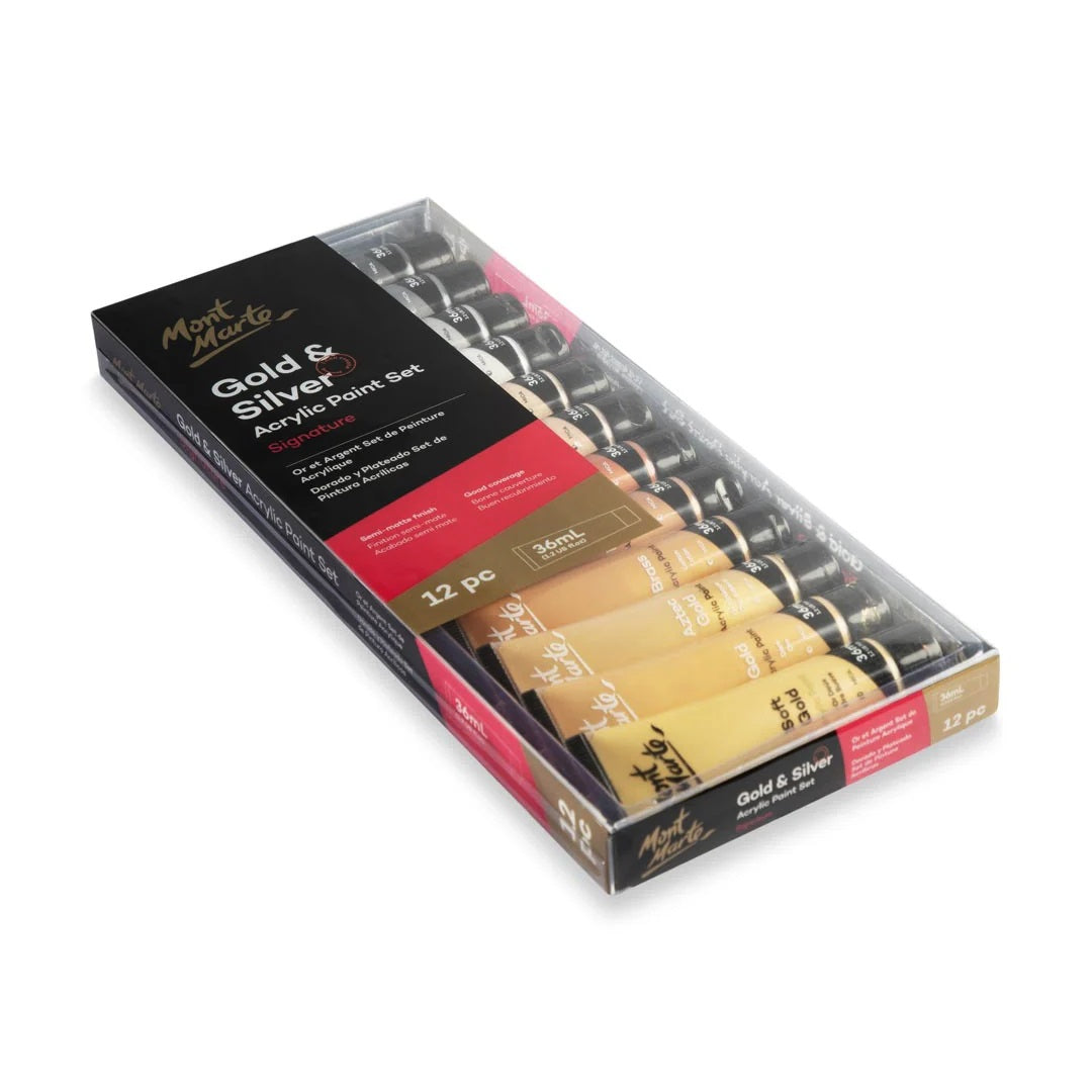 Mont Marte Gold Paint Series Set 12pc x 36ml