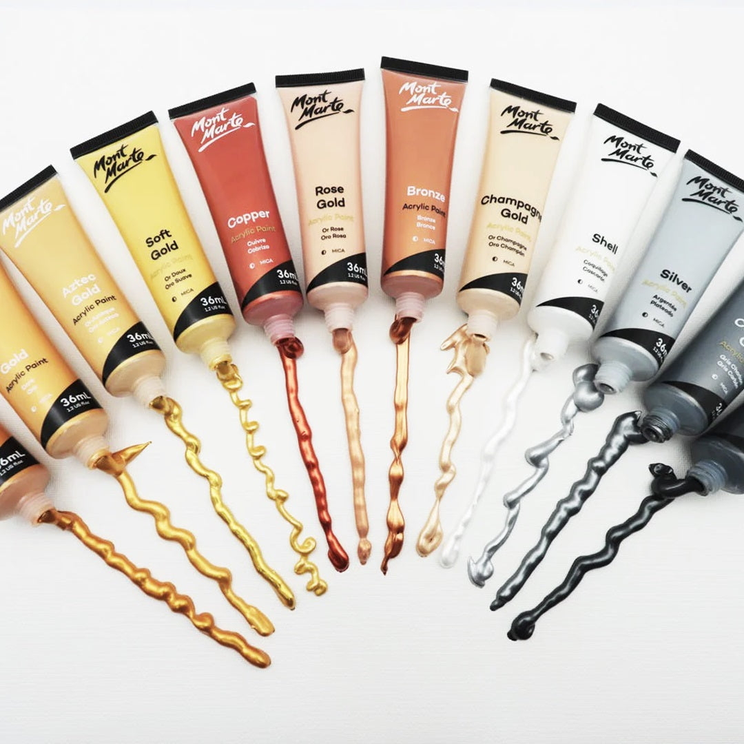 Mont Marte Gold Paint Series Set 12pc x 36ml