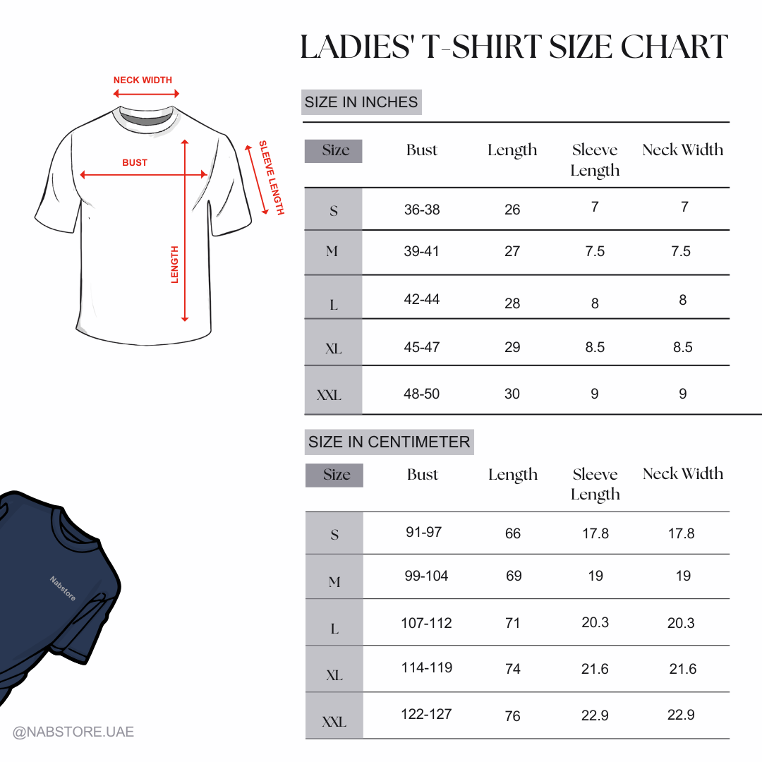 NAB Women 100% Cotton Premium T-Shirt – Sea Green, Camel, Black, Blue, Offwhite | S-XXL