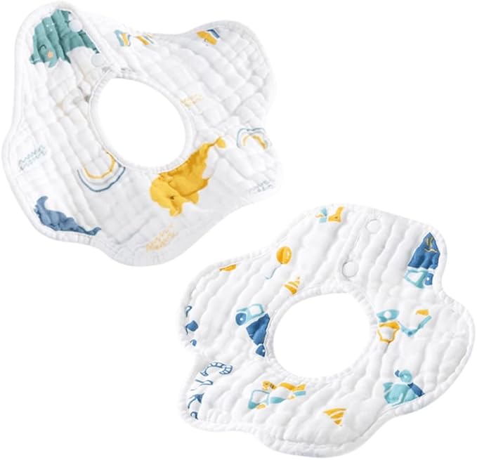 Feeding baby bibs, Absorbent & Soft Burping baby Cloths cotton yarn Muslin Swaddle Burp Cloth Bib