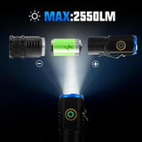 Super Bright Pocket Magnetic USB Taschenlampe Torch Light linterna Metal LED EDC Rechargeable powerful Small Mini Flashlight 600 Lumen Clip Lamp 3 XPG 4 Modes Type-c USB charging