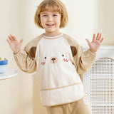 Soft, flexible corduroy baby overalls, windproof, cozy, and unisex animal printed baby warm bibs with waterproof liner